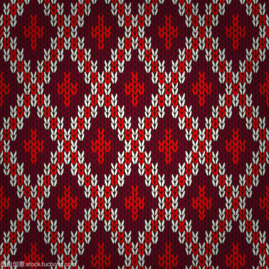 无缝红色针织的图案