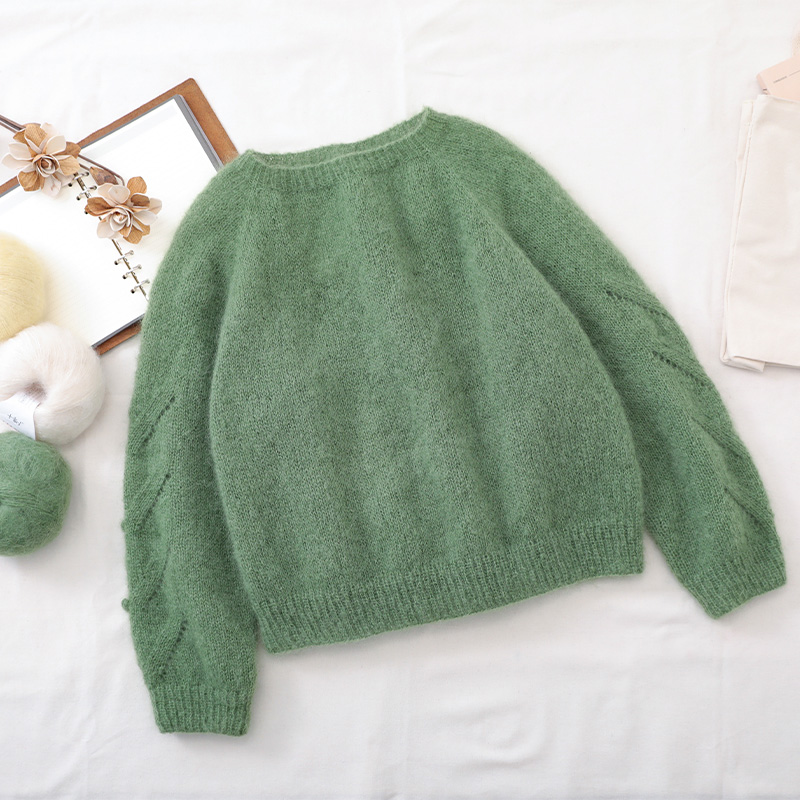 毛儿手作 降纱女士套头毛衣材料包 棒针手工毛线编织DIY制作 风影