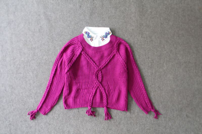 外贸服装欧美女装店原单尾货欧洲站 毛线针织钉珠毛衣 假领另付60