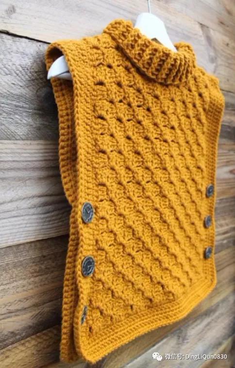 针织作品 35款时尚的斗篷套头衫,美女衣橱里必备的单品