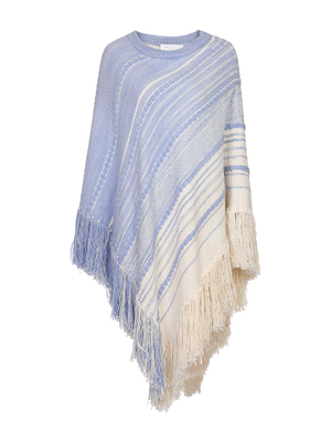 CHLOE/克洛伊蓝色针织披肩 优雅与舒适的完美结合